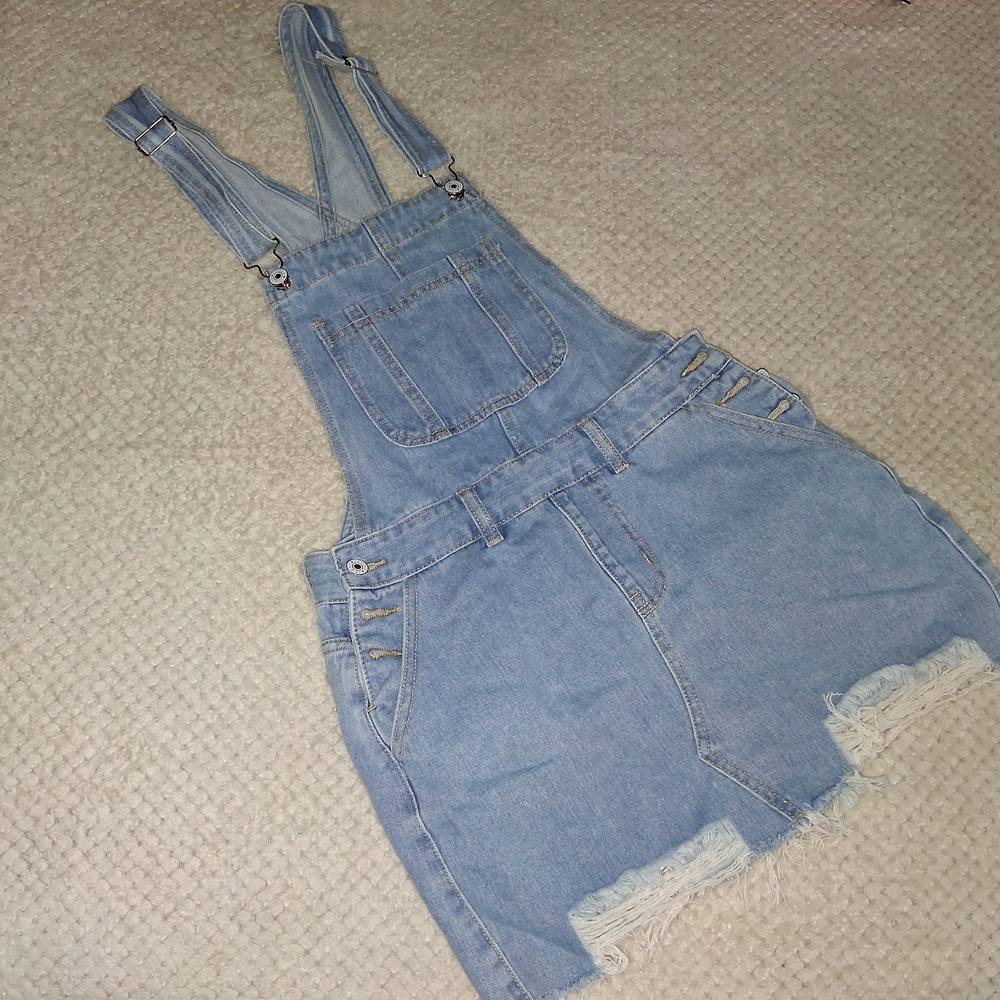 Light Blue Denim Overall Dress